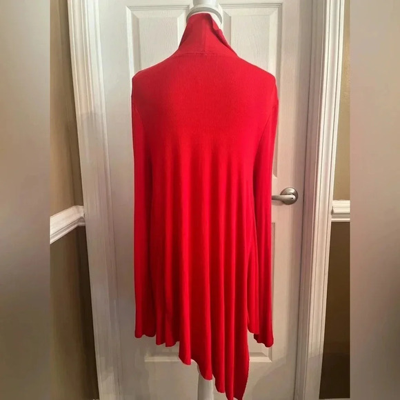 Free people mock neck high low sweater top red S - Picture 8 of 11